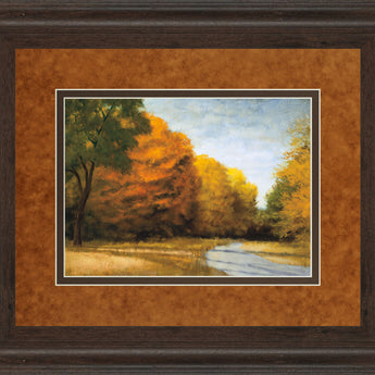 Evening Walk By Robert Striffolino - Framed Print Wall Art - Orange