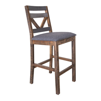 Loft Barstool (Set of 2) Two Tone Gray / Brown - Stool Sets at Quality Home Furniture Mesquite