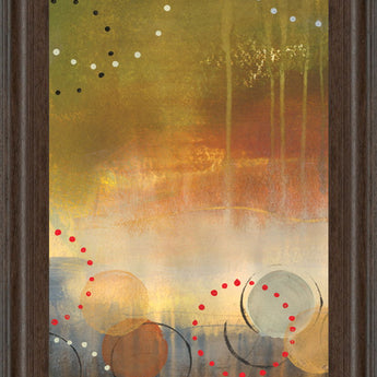 Circles In Panel I By Jeni Lee - Framed Print Wall Art - Light Brown