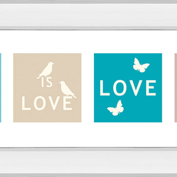 Words Of Kindness Il By The Vintage Collection - Mirror Framed Print Wall Art - Blue