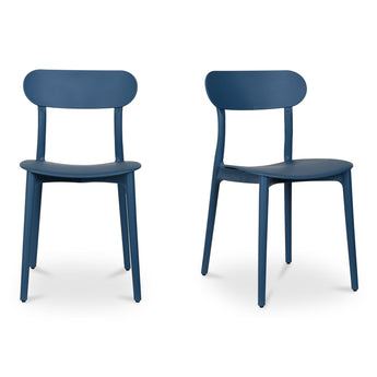 Kent - Silla de comedor para exterior (juego de 2) - Azul marino