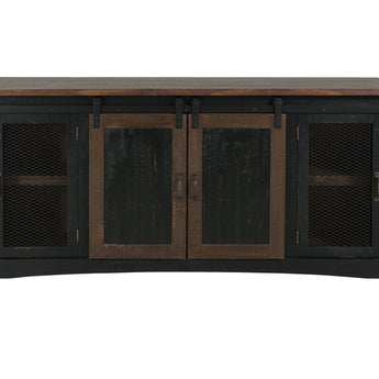 Pueblo TV Stand / Console / Wall Unit Black / Medium Brown - TV Stands at Quality Home Furniture Mesquite