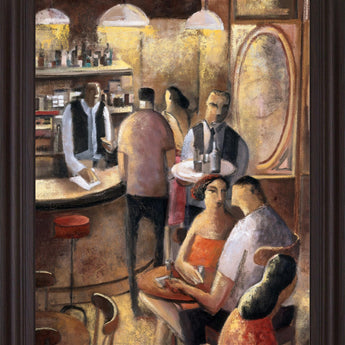 Evening Rendezvous - 28" x 34" Framed Wall Art - Dark Brown