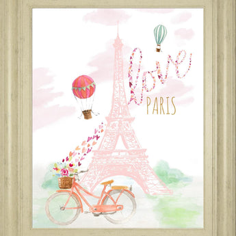 22x26 Pink Eiffel Bike Ride By LanieLoreth - Pink