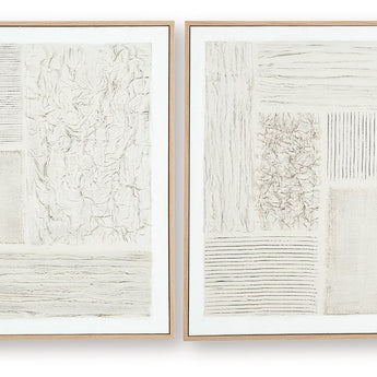 Andorfield - Wall Art Set (Set of 2) - Beige / Black / White