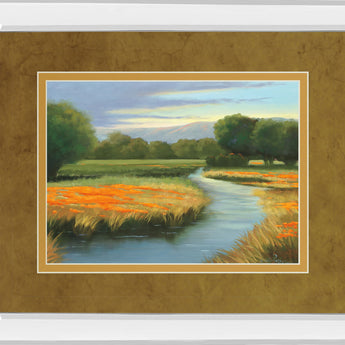 California Orange By Julie Peterson - Mirror Framed Print Wall Art - Gold