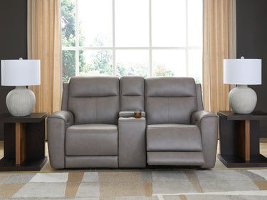 5Z-Comfort - Power Reclining Loveseat With Console / Adj Headrest - Coin