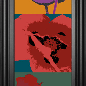 Pop Poppies By Li-legger - Wall Art Wide 3 Inch Frame - Red