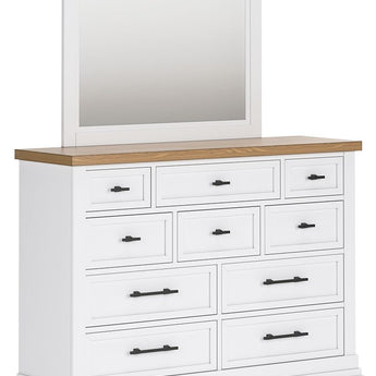 Ashbryn - Dresser And Mirror - White / Natural