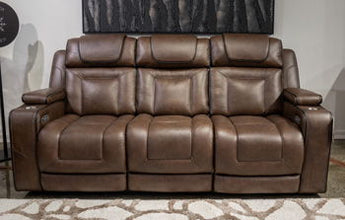 Mestrino - Power Recline Sofa With Adjustable Headrest - Hickory