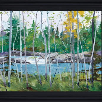 River Birch Vista - 28" x 34" Framed Wall Art - Green