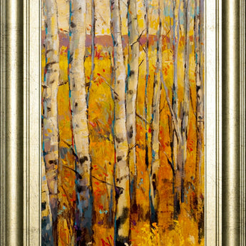Vivid Birch Forest Il By Tim Otoole - Framed Print Wall Art - Orange