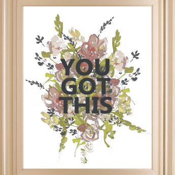 22x26 Empower Flowers I By Jennifer Goldberger - Beige