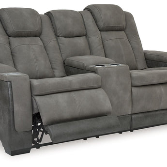 Next-Gen Durapella - Power Reclining Loveseat with Console/Adj Headrest - Slate