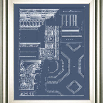 22x26 Column & Cornice Blueprint IV By Vision Studio - Blue