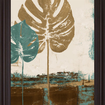 Earthy Monstera Dream - 28" x 34" Framed Wall Art - Beige