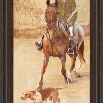 On The Hunt Il By Linda Wacaster - Framed Print Wall Art - Beige