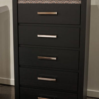 Shoralli - Five Drawer Chest - Black