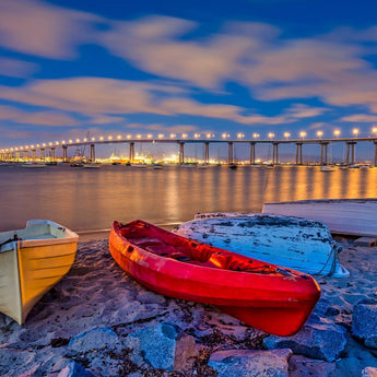 Temp Glass With Foil - San Diego Coronado Bridge - Blue