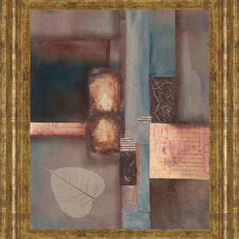 Fall I With Leaf By Laurie Fields - Framed Print Wall Art - Light Brown