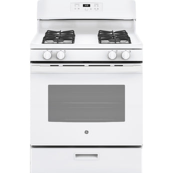 GE 30" Freestanding Gas Range, White - JGBS60DEKWW