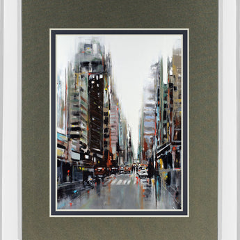 La Ville By Kadniri, A. - Mirror Framed Print Wall Art - Dark Gray