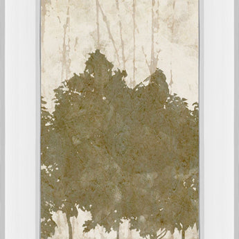 Nature's Quartet Il By Alonzo Saunders - Mirror Framed Print Wall Art - Light Brown
