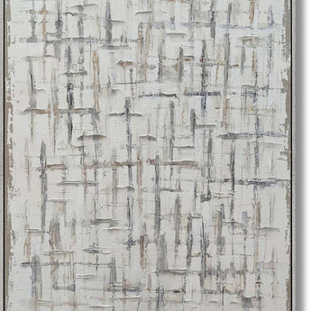 Frosted Crosshatch - 36" x 48" Framed Wall Art - Gray