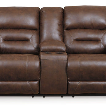 Stoneland - DBL Rec Loveseat w/Console - Chocolate