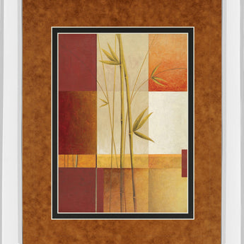 Contemporary Bamboo I By Estudio Arte - Mirror Framed Print Wall Art - Orange
