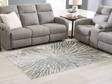 Verland - 5' x 7' Washable Rug - Gray / White