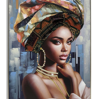 Radiant Muse - 40" x 30" Framed Wall Art - Blue