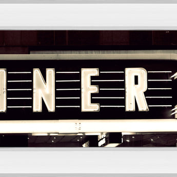Diner By Susan Bryant - Mirror Framed Photo Print Wall Art - Black