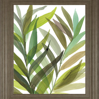 Tropical Greens I By Rebecca Meyers - Framed Print Wall Art - Green