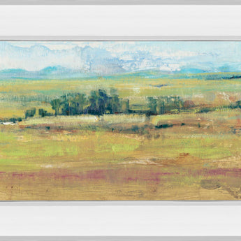 Distant Treeline Panel II By Tim Otoole - Mirror Framed Print Wall Art - Light Brown