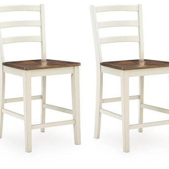Brinfern - Barstool (Set of 2) - Brown / Antique White