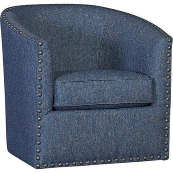 Mayo 8080 Series Transitional Swivel Barrel Chair with Nailheads