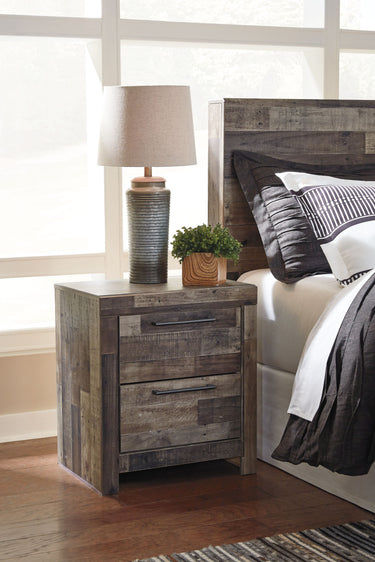 Derekson - Two Drawer Night Stand - Multi Gray