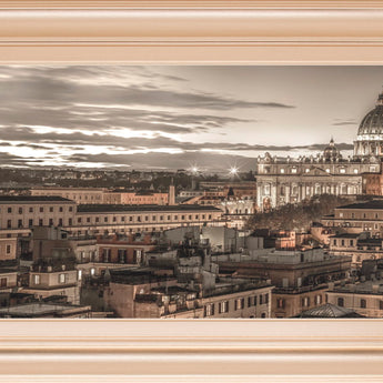 Bella Roma By Frank Assaf - Framed Print Wall Art - Dark Brown