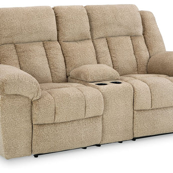 Tip-Off - Power Reclining Loveseat With Console / Adj Headrest - Wheat