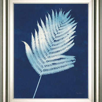 Nature By The Lake Ferns III By Piper Rhue - Framed Print Wall Art - Blue