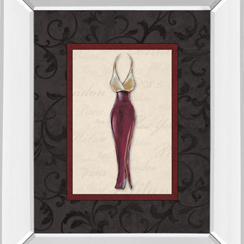 Fashion Dress Il By Susan Osbourne Mirror Framed Print Wall Art - Dark Gray