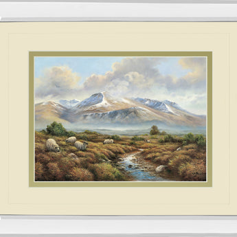 Ben Nevis By Wendy Reeves - Mirror Framed Print Wall Art - Light Brown