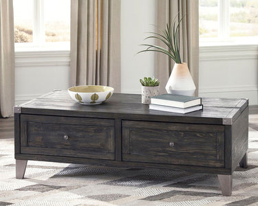 Todoe - Lift Top Cocktail Table - Dark Gray