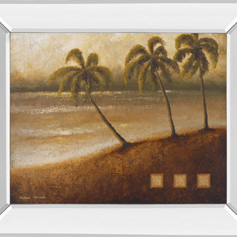 Tropical Escape Il By Michael Marcon - Mirror Framed Print Wall Art - Light Brown
