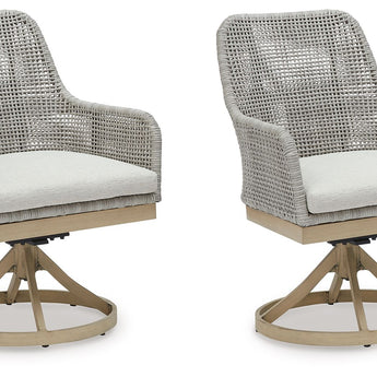 Seton Creek - Gris - Silla giratoria con cojín (juego de 2)
