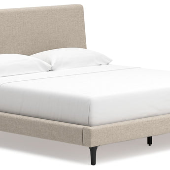 Cielden - King Upholstered Bed with Roll Slats - Soft Gray