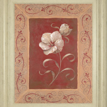 Amanda's Hibiscus By Vivian Flasch - Framed Print Wall Art - Red