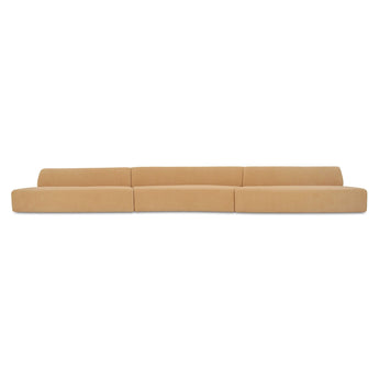 Naomi - 3 Piece Wave Modular Sectional - Golden Yellow
