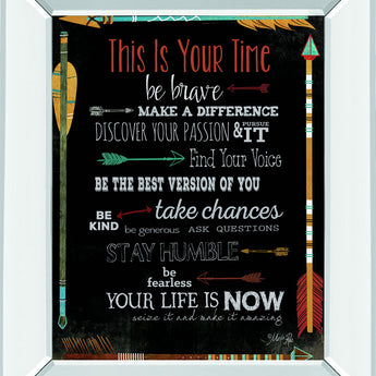 This Is Your Time By Marla Rae - Mirror Framed Print Wall Art - Black